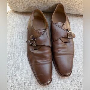 Florsheim Brown Leather Monk Strap Oxfords Pilgrim Professional Loafer Shoes
